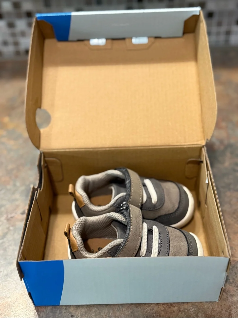 Stride Rite Gray and Dark Gray Toddler Velcro Sneakers